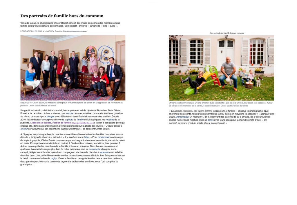 Des portraits de famille hors du commun
